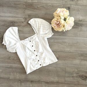 BP NORDSTROM‎ WHITE BLOUSE TOP | SZ S